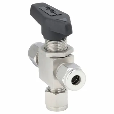 Parker Katup Bola Tiga Arah Manual: 1/4 in, Baja Tahan Karat 316, Aliran L, Port Bola Standar - Stainless Steel Ball Valves