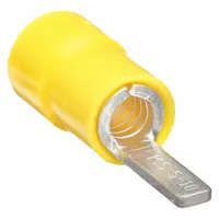 POWER FIRST Pin Terminal: Yellow, Vinyl, 0.11 in Pin Dia