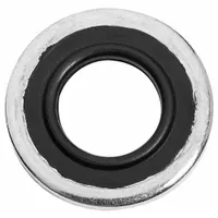 Bonded Sealing Washer: 1/4 in Screw Sz, Zinc-Plated, Steel, Buna-N Seal, 0.24 in Inside Dia, 10 PK (MPN ZMBSW-4)