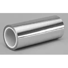 Silver, acrylic foil tape with 4 mil thickness and 600 V voltage rating. Suitable for electrical applications requiring conductivity and shielding, such as grounding and EMI/RFI shielding. Length: 1 yard.