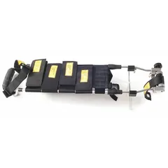 This MEDSOURCE traction splint is designed for immobilizing and stabilizing ankle injuries in emergency medical settings. Constructed from lightweight aluminum with a silver finish, it measures 43 5/16 inches in overall length and 6 11/16 inches in overall width. The unit includes a carrying case for portable storage during ambulance or field operations. Supplied as one splint per unit.