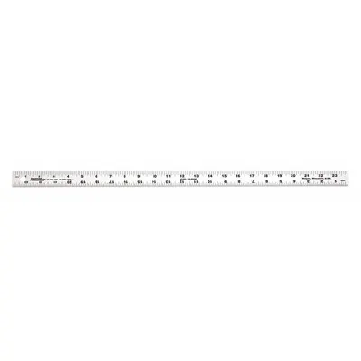 JOHNSON LEVEL Mistar: J124, 2 ft, 0.06 in Tebal, 1/16 in, Anodized, Hitam, Semi-Fleksibel - Aluminum Rulers