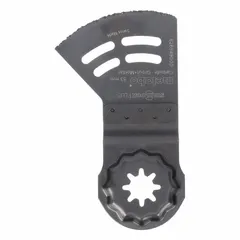 This Starlock Plus mounted blade is designed for precision cutting of cement fiber materials. With a 2 in overall length, it is suitable for scoring and cutting fiber cement siding, backer board, and similar materials where clean, accurate cuts are required. The Starlock Plus mount enables secure, tool-free attachment to compatible oscillating tools.