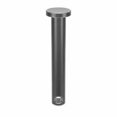 Steel clevis pin with plain finish, 3/16 in diameter and 1-1/4 in shank length. Used to connect a clevis to a rod or eyelet, forming a pivot joint in mechanical linkages. Supplied in a pack of 25.