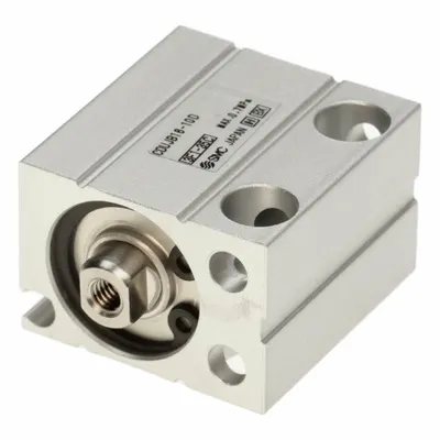 SMC Silinder Kompak: 16 mm Dia. Lubang, 10 mm Panjang Langkah, Pemasangan Bebas, Aluminium - Free-Mount Compact Cylinders