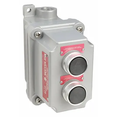 HUBBELL KILLARK Stasiun Kontrol: 2 Gang, (2) Tombol Tekan, 2NO/2NC, Tanpa Legenda, 0 Lampu Pilot - Push-Button Control Stations