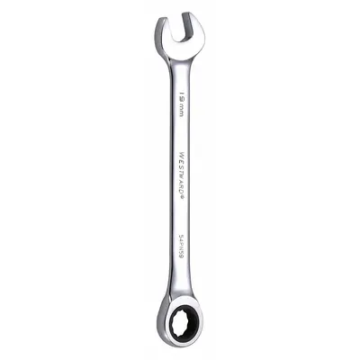 WESTWARD Kunci Kombinasi: Baja Paduan, Krom, 19 mm Ukuran Kepala, 9 3/4 in Panjang Keseluruhan - Metric 12-Point Ratcheting Combination Wrenches