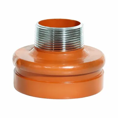 GRUVLOK Siku Pipa Logam: Reducer Konsentris, 4 in x 1 in, Beralur x Berulir - Grooved Pipe Fittings