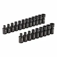 TEKTON Flex Impact Socket Set: 3/8 in Drive Size, 21 Pieces, (0) 6-Point, (0) 6-Point (MPN SID97004)