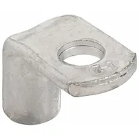 This QUICKCABLE heavy wall lug is a tin-plated copper crimp/lug in a pink bent configuration, designed for terminating 2 and 1 gauge wire. It is used in industrial power distribution, motor control centers, and heavy equipment where secure connections in tight panel spaces are required