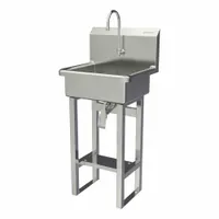 SANI-LAV Wash Station: 43 1/2 in Overall Ht, 17 in Bowl Lg, 7 in Bowl Dp, 2 gpm Flow Rate, 16 ga (MPN 725FK1)