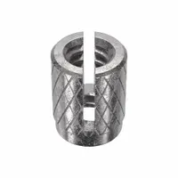 Press Insert: #6-32 Thread Size, 1/4 in Overall Lg, 13/64 in Dia, Stainless Steel, Plain, 10 PK (MPN 240-006-CR-PK10)