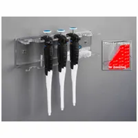 Pipettor Hanger: 12 5/8 in Overall Wd, 3 3/4 in Overall Ht, 2 1/2 in Overall Lg, PETG, Clear, Wall (MPN PIPTLT6-T)