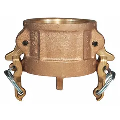 Forged brass dust cap for cam and groove couplings. Seals the coupling end when not in use to protect against dirt and moisture. Rated for 150 psi maximum working pressure at 70°F. Overall length 3 7/32 in. Nitrile gasket included.