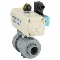 HAYWARD FLOW CONTROL Pneumatically Actuated Two-Way Ball Valve: 3/4 in, CPVC, Air to Spring (MPN PSSTBH207STEA9)