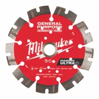 This 5-inch diameter diamond saw blade is designed for wet or dry cutting of block, brick, pavers, rebar, and stone. Suitable for use with masonry saws, it offers multi-material cutting capability in a compact size