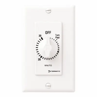 INTERMATIC Timer Lilit Pegas: Maks 30 menit, SPST, 277V AC, Tanpa Pelat Dinding - Spring-Wound Mechanical Timers without Wall Plates