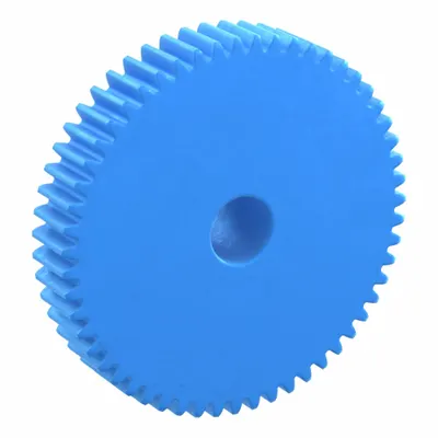 KHK GEARS Roda Gigi Lurus Mesin: Modul m 1, 55 Gigi, 10 mm Diameter Lubang, Nilon, 20° Sudut Tekanan - Metric Spur Gears with Standard Hub