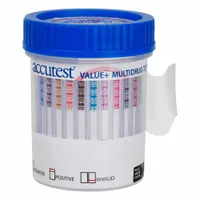 ACCUTEST Urine Drug Test Kit: 25 Tests, AMP/BAR/BUP/BZO/COC/MAMP/MDMA/MOP/MTD/OXY/PCP/THC, Cup (MPN DS930a)