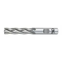 This OSG roughing end mill is made of cobalt for heat resistance and durability in high-feed applications. It features a 6-flute design and is suited for heavy material removal on steel, stainless steel, and cast iron. Dimensions: 1-1/2 inch mill diameter, 3 inch length of cut, 5-1/2 inch overall length