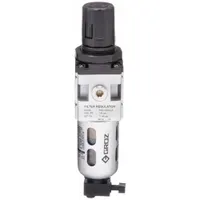 GROZ Filter-Regulator: Light Duty Series, 1/8 in NPT, 14 cfm, 40 micron, 7 psi to 145 psi, Aluminum (MPN FRC139034-S)