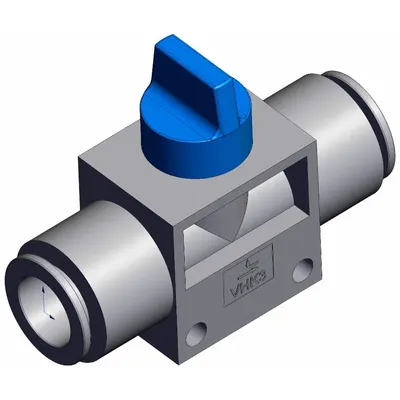 SMC Katup Jari: Seri VHK, Aktuator Kenop, 3 Port, 12 mm, Badan Port Samping - VHK Series Manual Air Control Valves