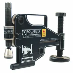 Flange alignment tool with a spread of 6 3/8 in, accommodating flange thicknesses from 1 1/4 in to 5 1/4 in. Used for aligning flanges during piping assembly and maintenance to ensure proper joint fit-up.