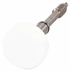 Replacement piston stem draw-off valve for steam kettles. Controls the draw-off of liquids from the kettle. Used in commercial kitchen equipment maintenance and repair.
