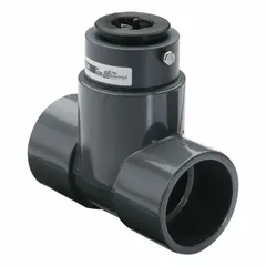 Inline turbine flow sensor with a 4-inch nylon tube and 4-inch connection size. Features a paddlewheel design with +/- 1% accuracy. Suitable for measuring liquid flow in industrial piping systems.
