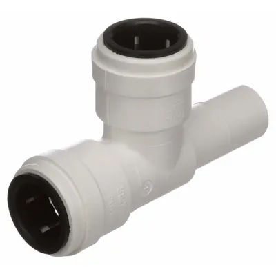 WATTS Fitting Tee Dorong-Tekan: Tee, 3/4 in OD x 3/4 in OD x 3/4 in OD Ukuran, Polisulfon - Polysulfone Push-to-Connect Tube Fittings