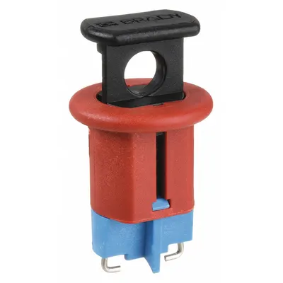 BRADY Pengunci Pemutus Sirkuit: Pin-In, Untuk Tegangan 120/277V AC, Untuk Tipe Pemutus Sirkuit Mini - Pin-In Circuit Breaker Lockouts