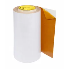 3M 583 Series thermal double-sided bonding film tape with polyethylene film backing and rubber adhesive. Brown, 3 mil thick, 12 in wide, 60 yd long. For indoor mounting, splicing, and holding applications requiring a permanent bond.