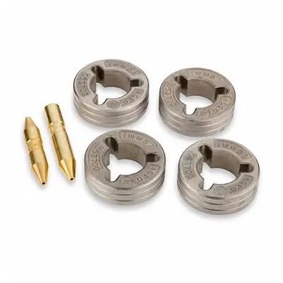 MILLER ELECTRIC Drive Roll & Inlet/Intermediate Guide Kit: 4-Roll, 0.035 in, V-Groove - 4-Roll Kits with Inlet & Intermediate Guides for Miller