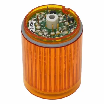 Modul Lampu Menara PATLITE: Stabil, 24V DC, Kuning, Diameter Keseluruhan 30 mm, Tinggi Keseluruhan 35 mm - Steady Light Modules