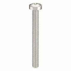 Pan head machine screw with M2x0.40 thread, 20 mm length, made of 18-8 stainless steel with plain finish. Features a Phillips drive with #1 drive size. Supplied in a 100-pack. Commonly used in industrial assembly and maintenance for fastening components into tapped holes or with nuts, suitable for applications requiring a low-profile head.