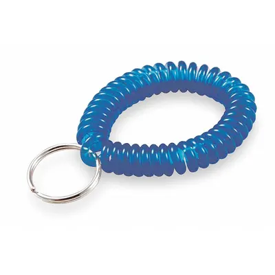 LUCKY LINE PRODUCTS Gulungan Pergelangan Tangan: 7/8 in Diameter Cincin Kunci, Poliuretana, Biru, 2 in Lebar Keseluruhan, 6 1/2 in Tinggi Keseluruhan - Key Wrist Straps