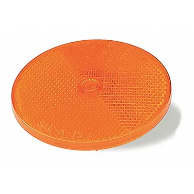 GROTE Reflektor: Bulat, Kuning, Panjang Keseluruhan 3 5/16 in - Stick On Reflectors