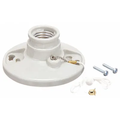 Rumah Lampu SATCO: Dudukan Lampu, Sekrup Sedang (E26), Stopkontak Langit-langit dengan Rantai Tarik On-Off - Lampholders & Sockets