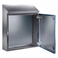 RITTAL Sloped Top Enclosure: 304 Stainless Steel, 30 in x 24 in x 8 in, NEMA 1/12/13/3/3X/4/4X (MPN 1310600)