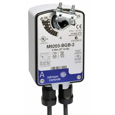 JOHNSON CONTROLS Actuator: Dampers, On/Off, Spring Return, 27 in-lb, 85 to 264V AC - Fail-Safe Actuators with Spring Return