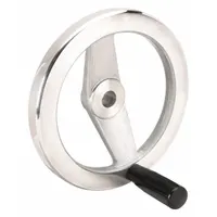 KIPP Hand Wheel: Spoked, Fixed Handle, Aluminum, 1/2 in Bore, 100 mm Dia, Zinc-Plated (MPN K0162.2100XCP)
