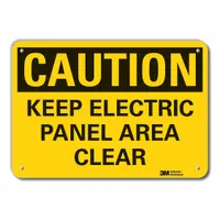 Reflective Electrical Panel Caution Sign: Aluminum, Mounting Holes Sign Mounting, Engineer Grade (MPN LCU3-0324-RA_14x10)