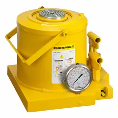 Mechanical bottle jack with 110 ton load capacity and minimum lift of 11 13/16 inches. Steel body construction. Complies with ANSI, CE, and PALD standards. Used for heavy lifting in industrial maintenance, construction, and manufacturing applications.