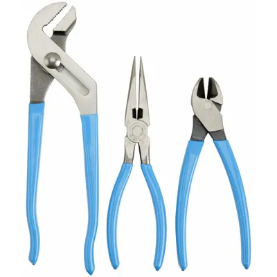 Set Tang CHANNELLOCK: 3 Tang, Genggaman Bantalan Standar, Manual - General Purpose Assorted Pliers Sets