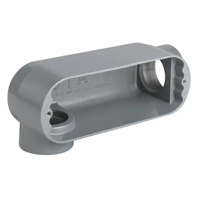 HUBBELL KILLARK Badan Saluran Keluar: Aluminium, Ukuran Perdagangan 3 in, Badan LR, Kapasitas Badan 173 cu in - LR - 90° Elbow Type
