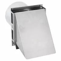 Vent Hood: Vented Rain Cap, Round, 6 in Duct, 5052, Aluminum, Silver Finish, Flat, Press Fit, 20 ga (MPN VH1-6)