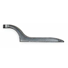 This pin-type spanner wrench is designed for operating fire hydrants with pin fittings. The iron handle provides leverage for tightening or loosening connections. It fits fitting sizes from 1-1/2 in to 4 in. Suitable for manual operation in fire protection systems.