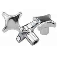 KIPP Hand Knob: 4 Point, Stainless Steel, 32 mm Dia, 6 mm Hole Dia, 12 mm Hole Dp (MPN K0146.3032062)