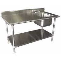 ADVANCE TABCO Scullery Sink: 1 Bowls, 40 1/2 in Overall Ht, 60 in Overall Lg, 30 in Overall Wd (MPN KMS-11B-305R)