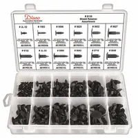 This 168-piece assortment of push-in rivets is used for fastening panels, shields, and trim in sheet metal assemblies. The rivets install without tools and can be removed for maintenance access
